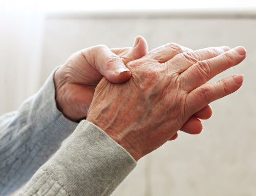 Close up of ageing hands