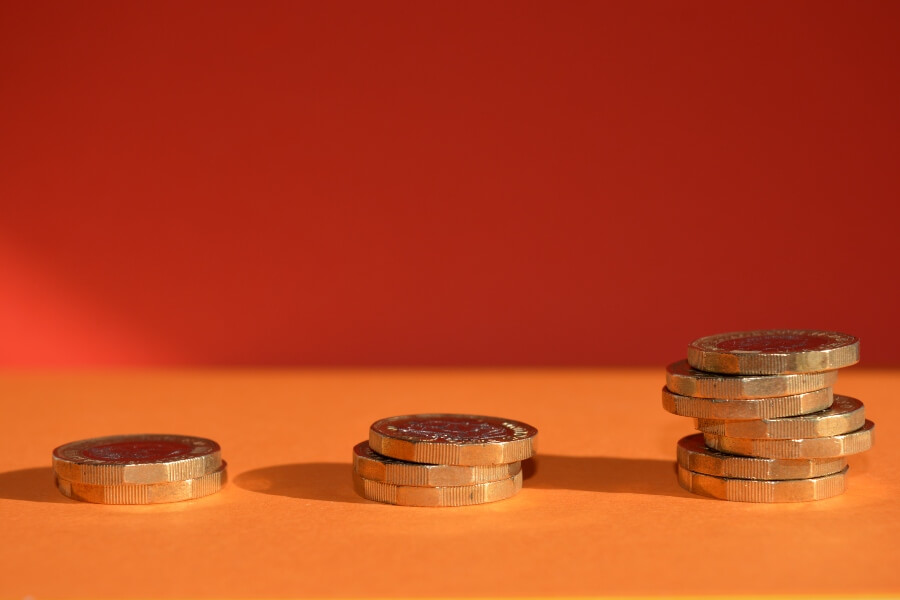 Coins and cash, part of someones estate for probate